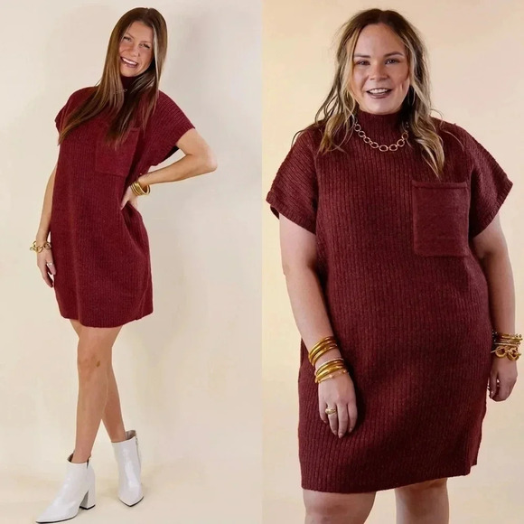 NWT Entro (Boutique) Cap Sleeve Sweater Dress - Size Small